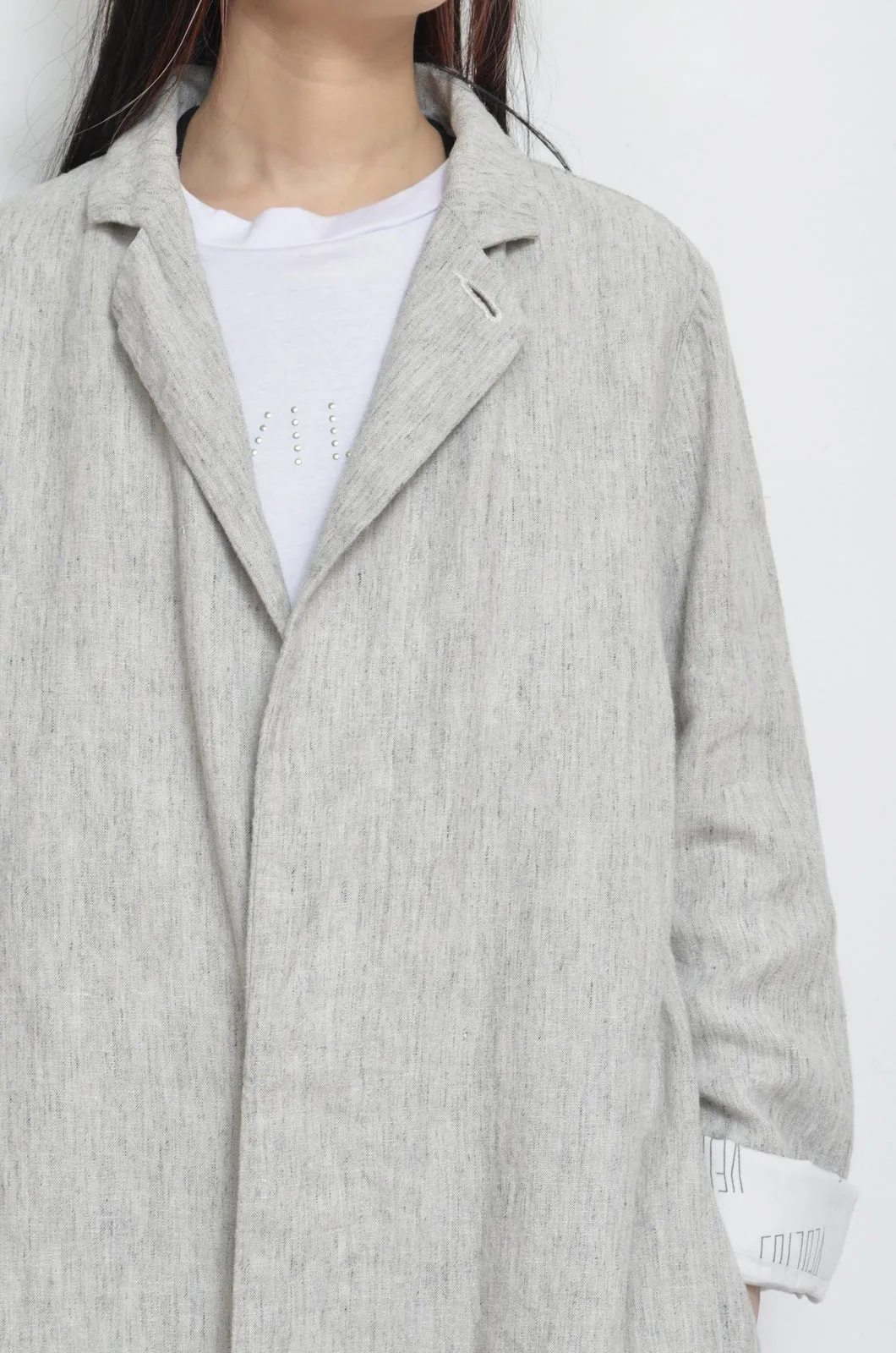 LINEN LONG COAT / 02_WHT