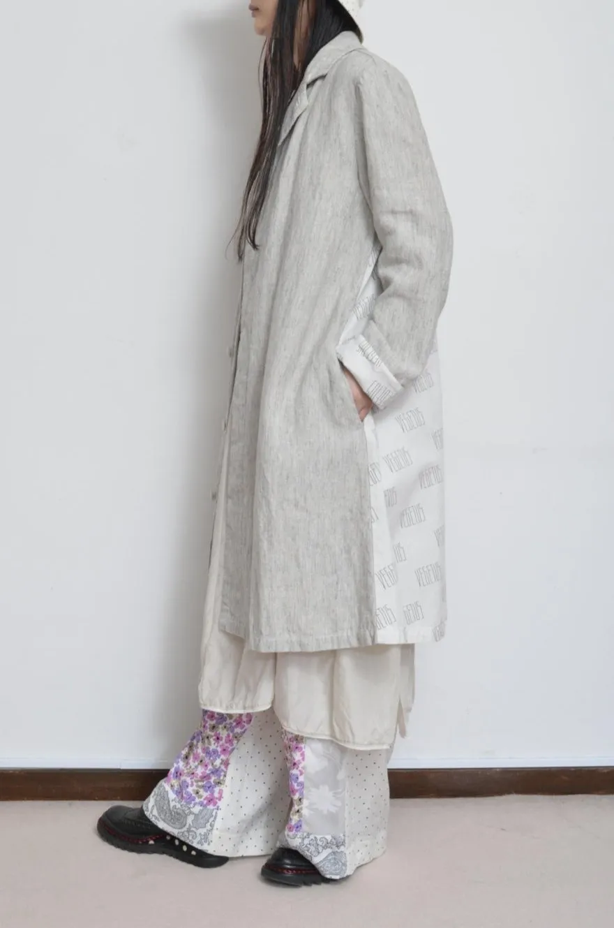 LINEN LONG COAT / 02_WHT