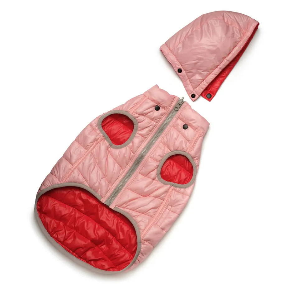 Love Thy Beast Reversible Puffer Jacket, Red / Blush