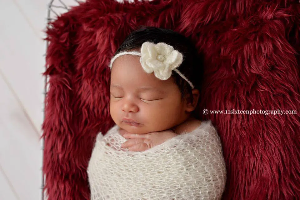 Maroon Red Mongolian Faux Fur Photography Prop Rug Newborn Baby