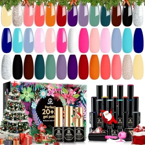 MEFA Gel Nail Polish Set | 23 Pcs | 20 Colours | Basic Collection