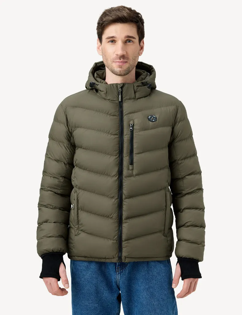 Men's Heated Puffer Jacket With Hand-Heating