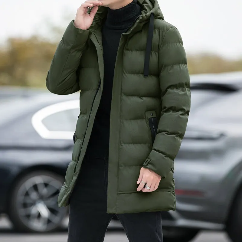 Mens Long Hooded Winter Warm Windproof Jacket