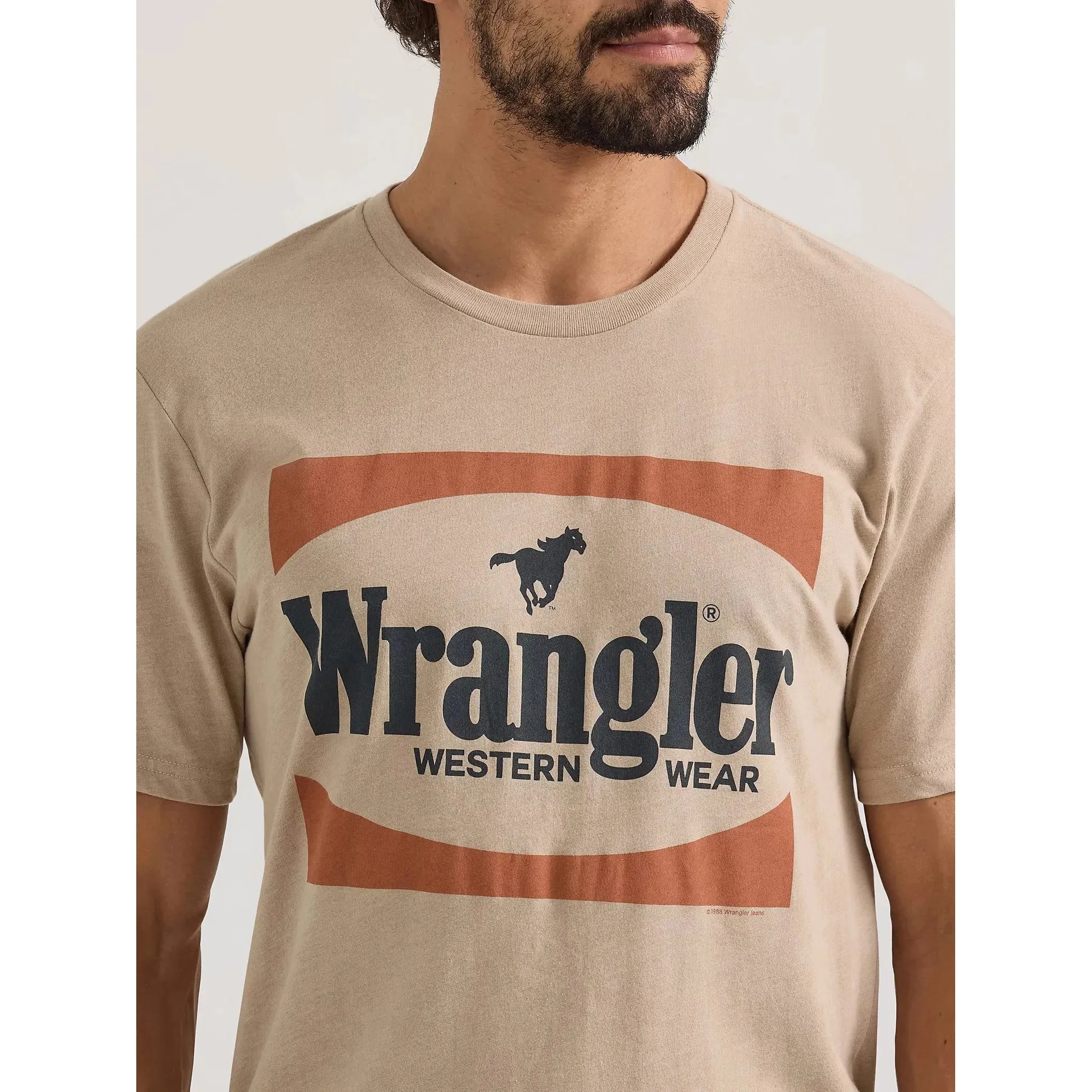 MEN'S WRANGLER LOGO T-SHIRT IN TRENCH COAT HEATHER