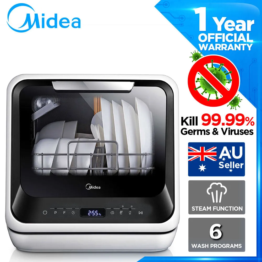 Midea Mini Dishwasher Benchtop Dishwasher touch control 1-24 hours delay LED display-K