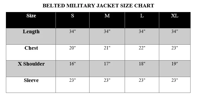 NEW BELTED MILITARY JACKET