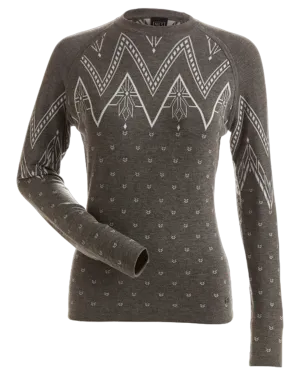 Nils Mikaela Women's Base Layer Knit Top - Graphite/Heather White