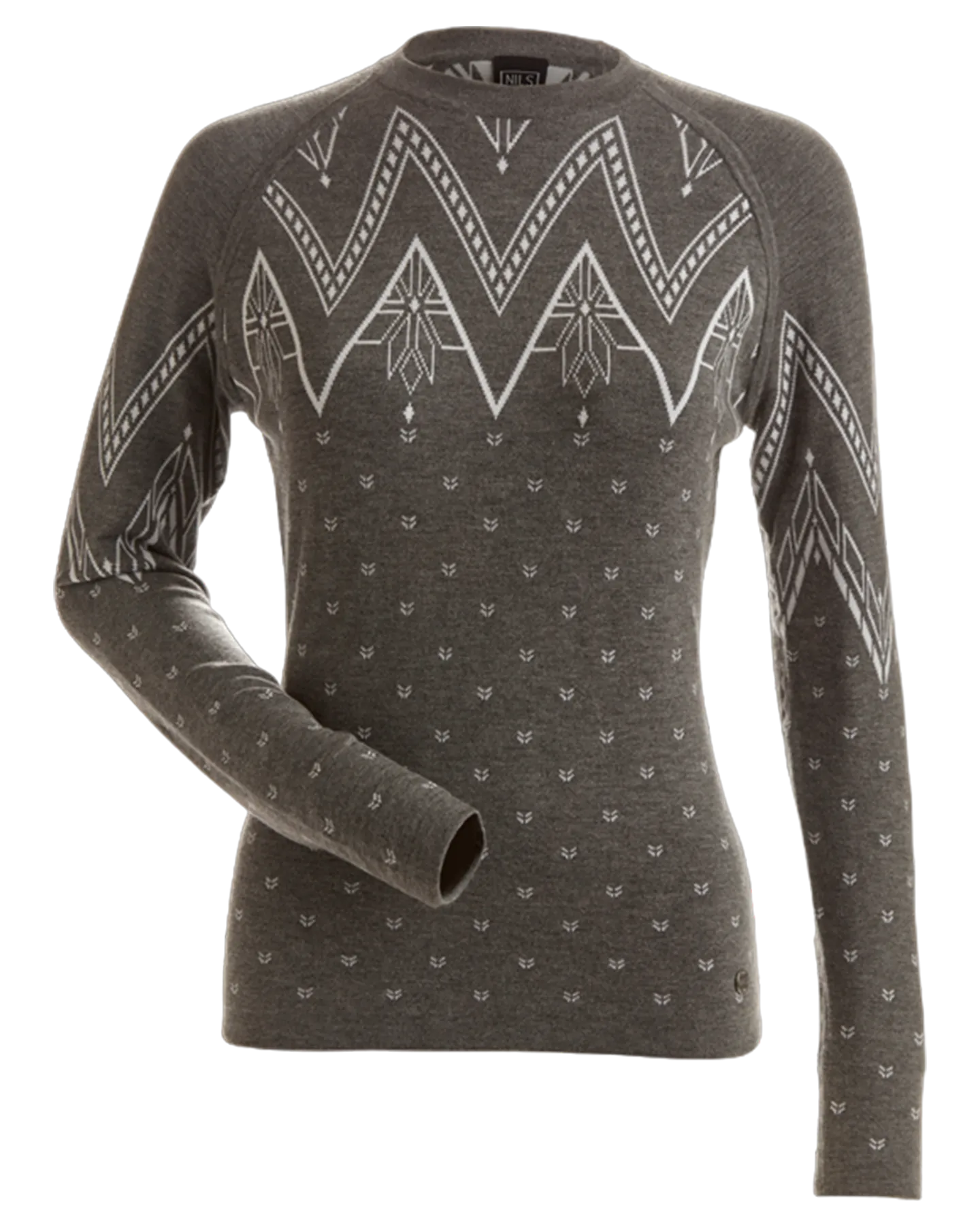 Nils Mikaela Women's Base Layer Knit Top - Graphite/Heather White