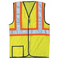 OccuNomix 2X Hi-Viz Yellow OccuLux Premium Light Weight Cool Polyester Mesh Class 2 Two-Tone Vest With Front Hook And Loop Closure And 3M Scotchlite 2" Reflective Tape And 2 Pockets