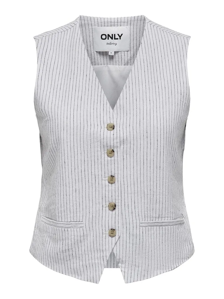 Only Olga - Hør pinstripe vest