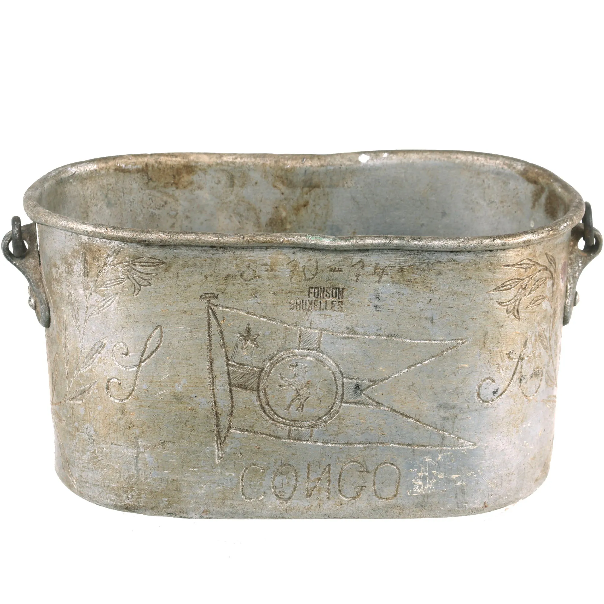 Original Belgian WWI Engraved Mess Kit Trench Art Dated 1914 - Featured In The Book “Trench Art, An Illustrated History” by Jane Kimball on Page 224