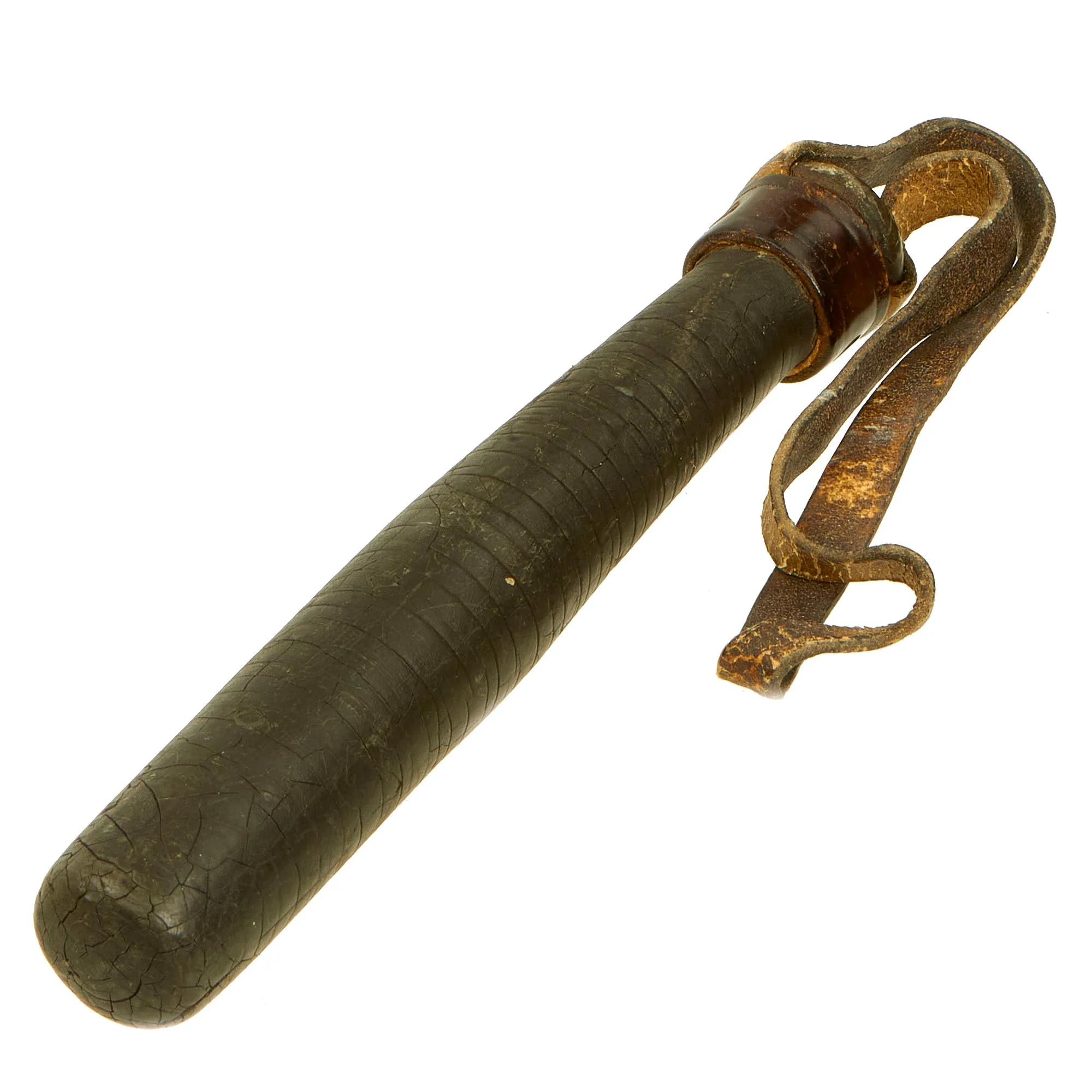 Original British WWI Ringed Leather Lead Filled Trench Raiding Club Truncheon - From Personal Collection David Machnicki Author of At Arm's Length Series