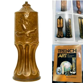 Original French WWI Trench Art 18 Pounder Oil Lamp As Featured In The Book “Trench Art, An Illustrated History” by Jane Kimball