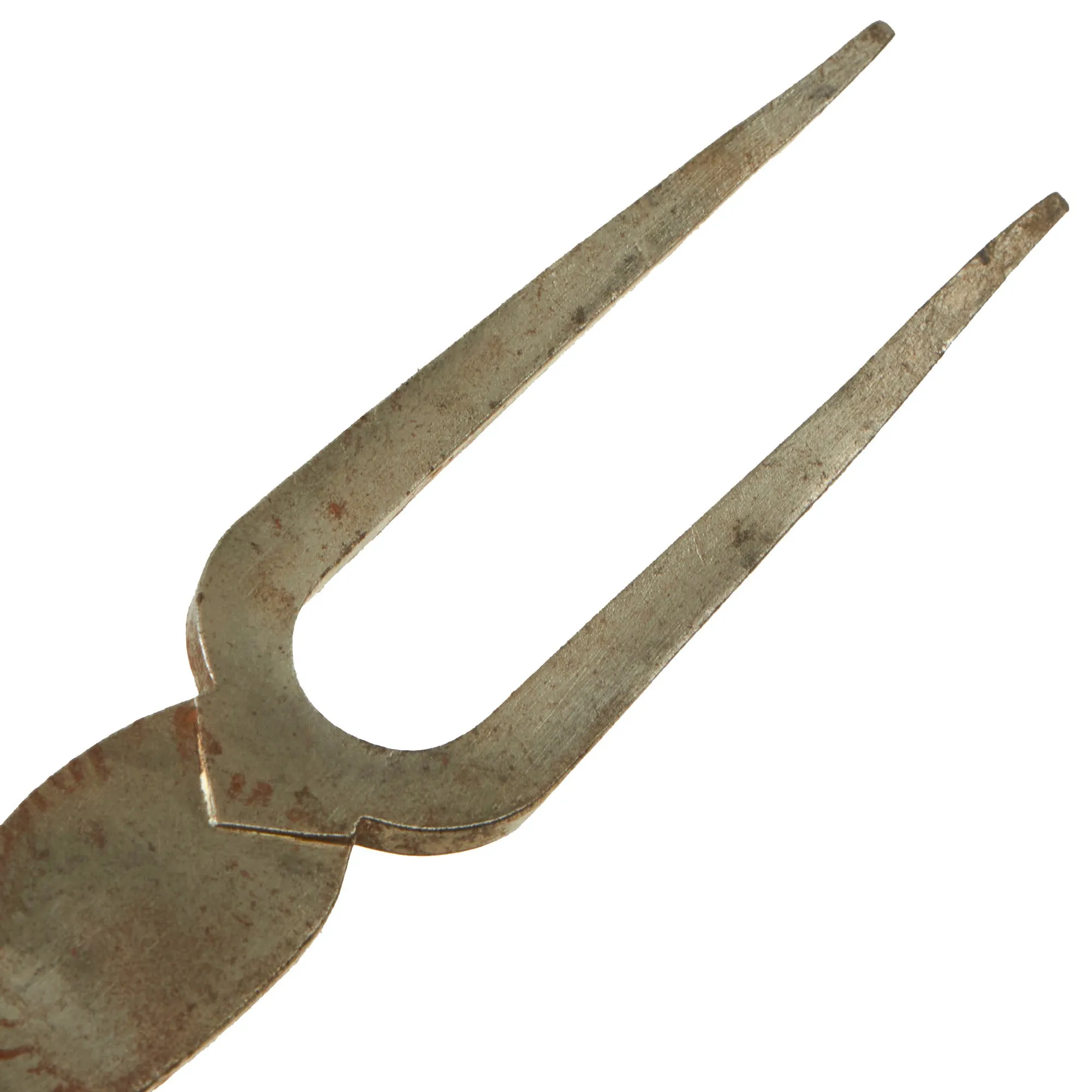 Original French WWI Trench Art Meat Fork Made from Shell Explosion at Lille on January 11th, 1916