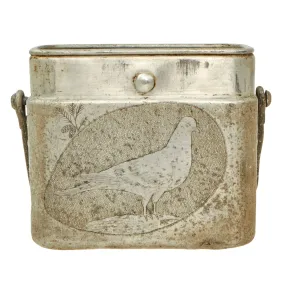 Original French WWII Engraved Trench Art M1935 Field Mess Kit with Dove & Naked Woman on Inner Tray - Dated 1937 - As Featured In The Book “Trench Art, An Illustrated History” by Jane Kimball on Page 347