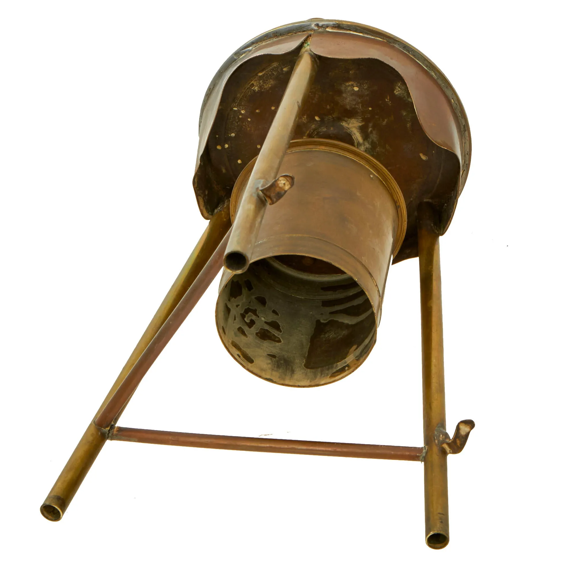 Original German WWI Trench Art “Dinner Gong” Made From Scrap Artillery Shell Brass As Featured In The Book “Trench Art, An Illustrated History” by Jane Kimball on Page 194