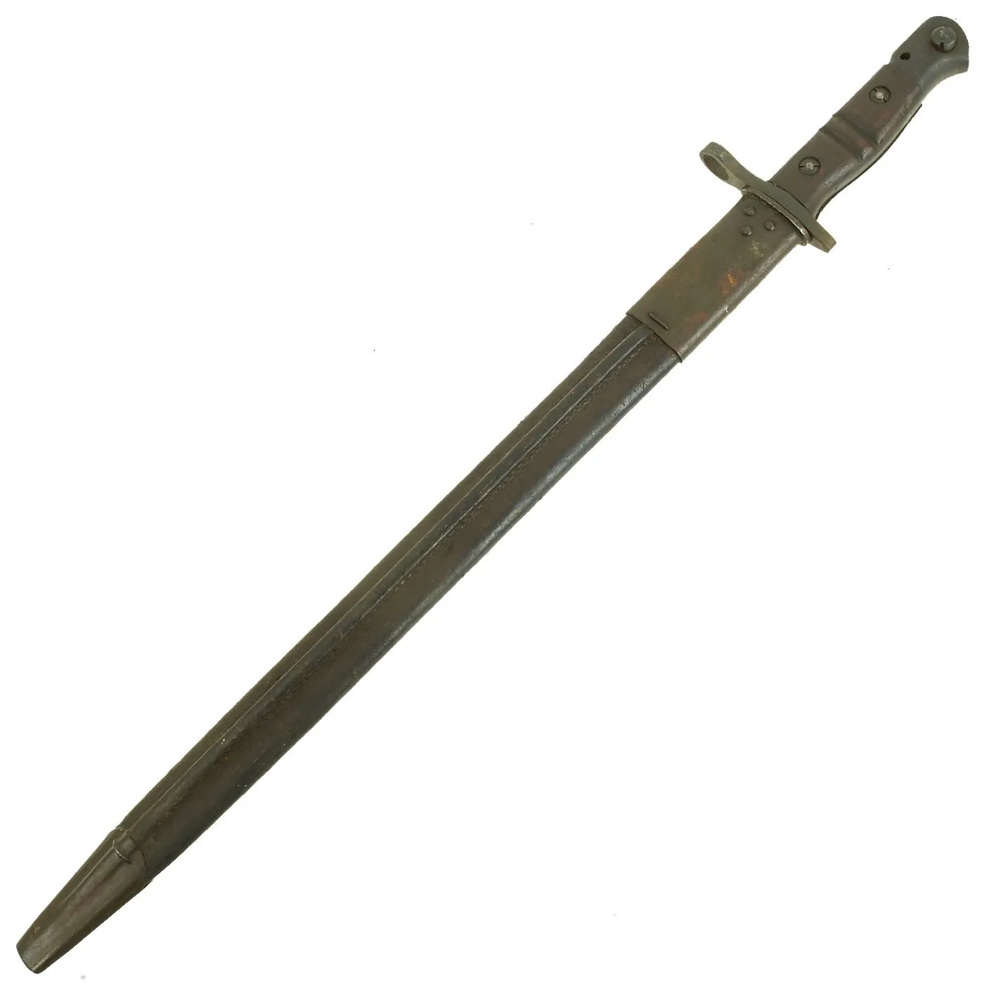 Original U.S. WWI M1917 Enfield Rifle Bayonet by Remington with British WWII Scabbard