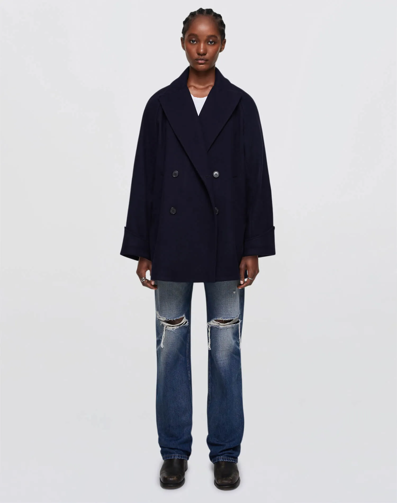 Oversized Peacoat - Navy