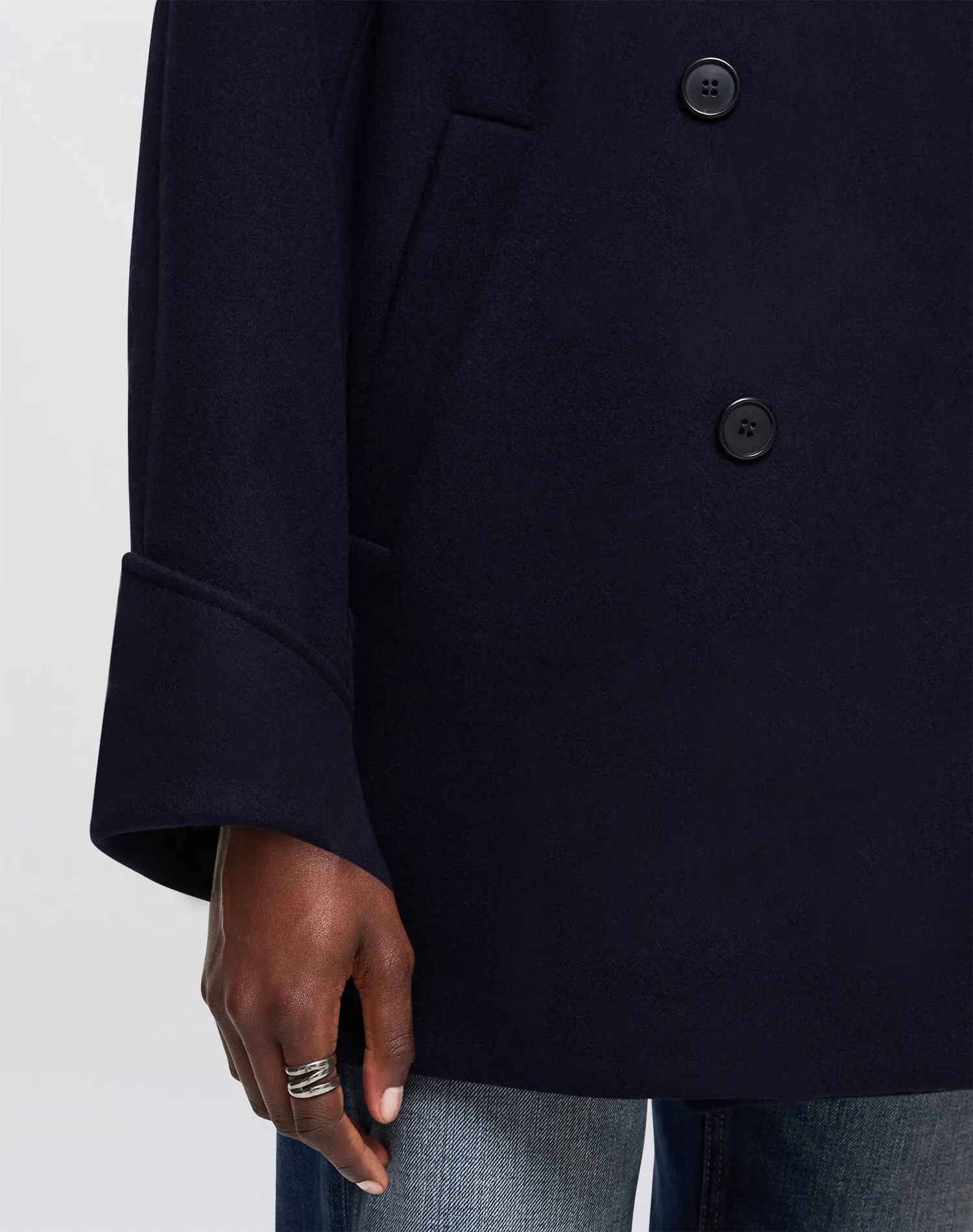 Oversized Peacoat - Navy