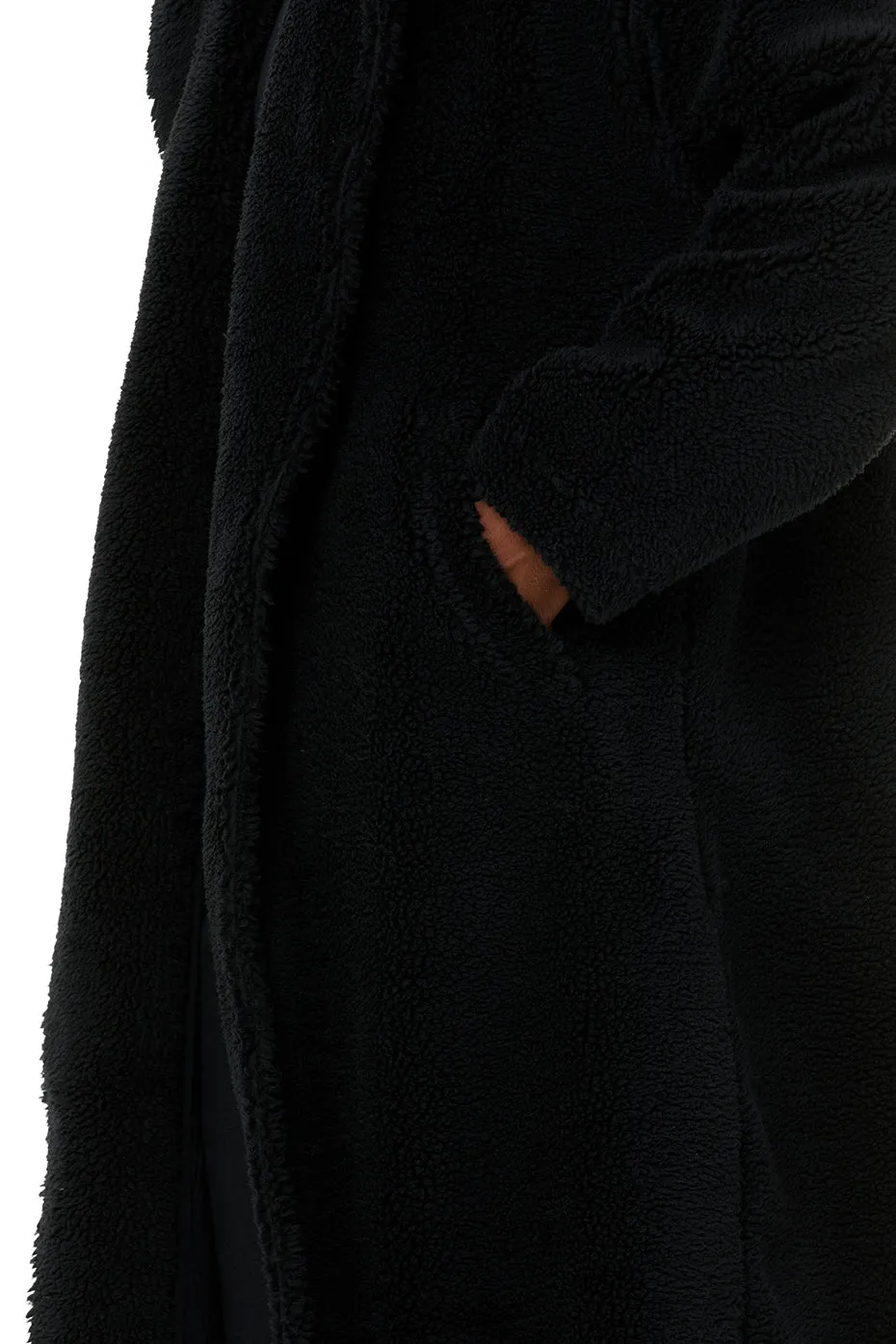 Oversized Sherpa Trench - Black