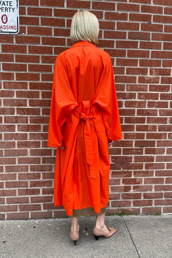 Oversized Trench Coat in Vermilion