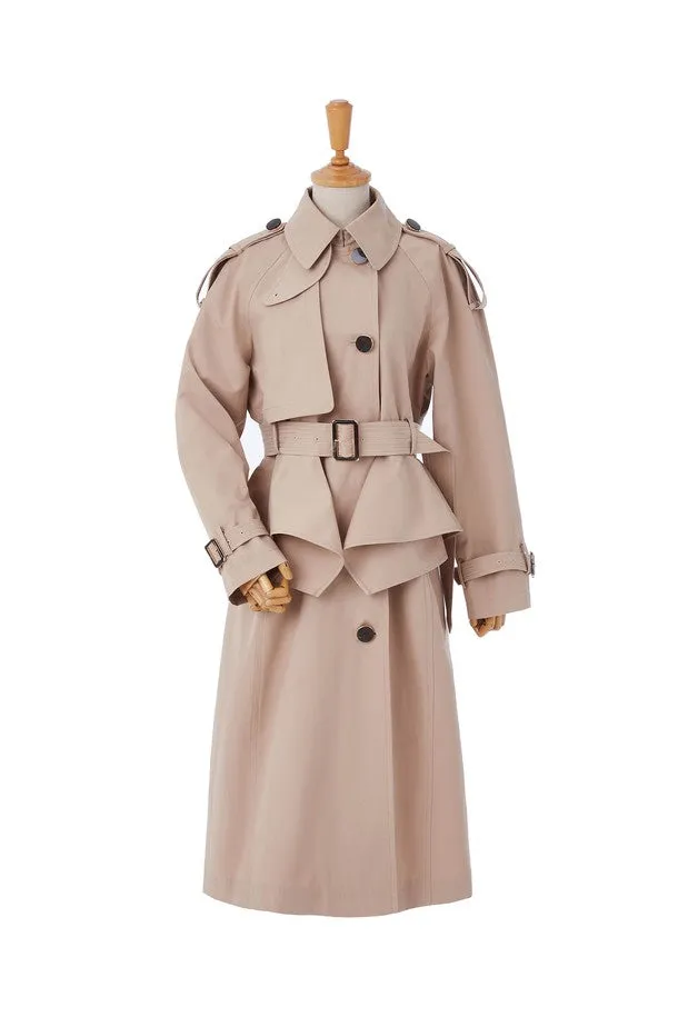 PEPLUM TRENCH COAT