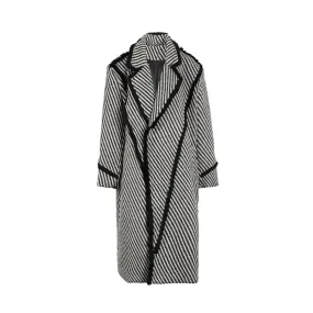 Pre Order:  Bold Lines Striped Woolen Coat