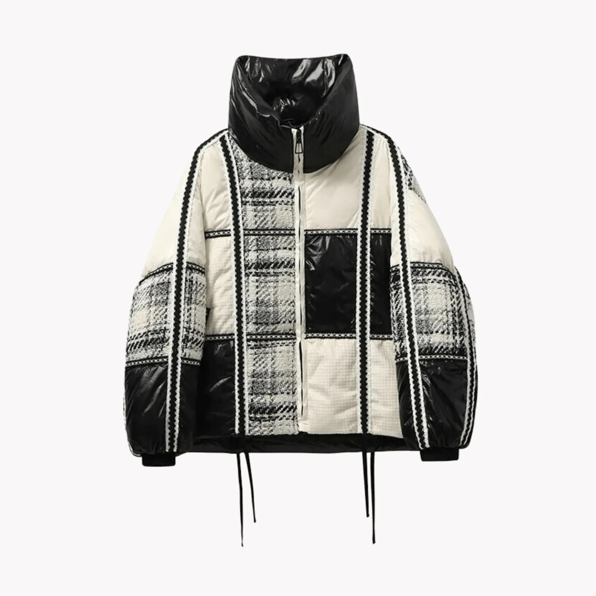 Pre Order:  Patchwork Plaid Puffer Jacket