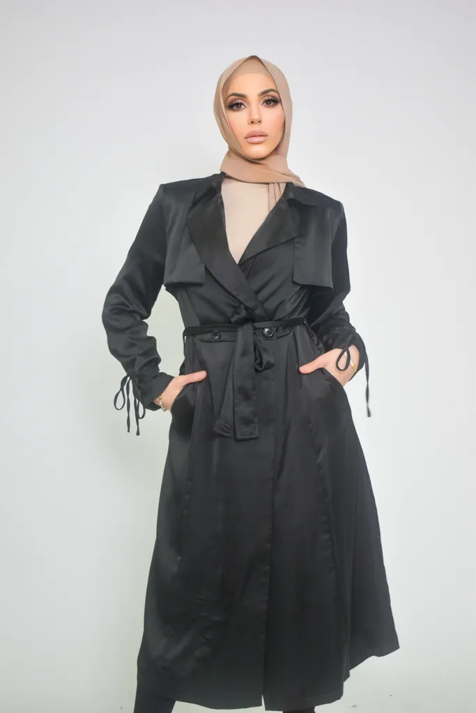 Pristine Satin Trench