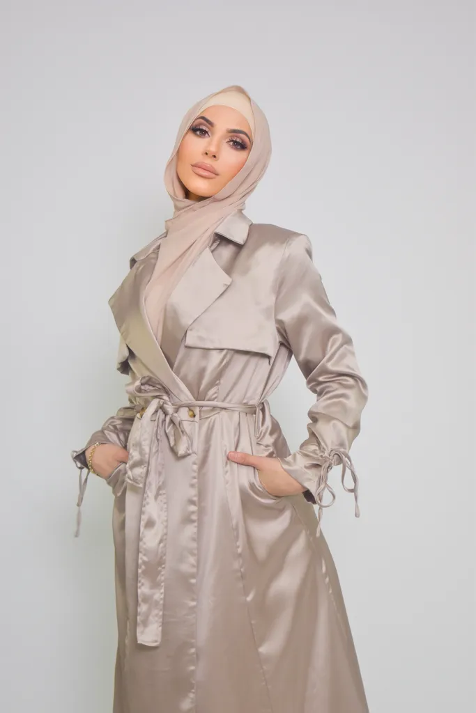 Pristine Satin Trench