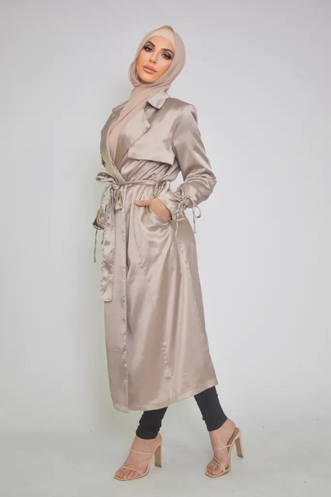 Pristine Satin Trench