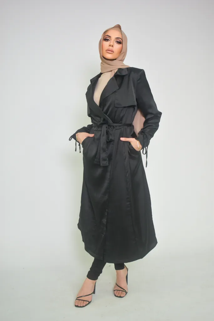 Pristine Satin Trench