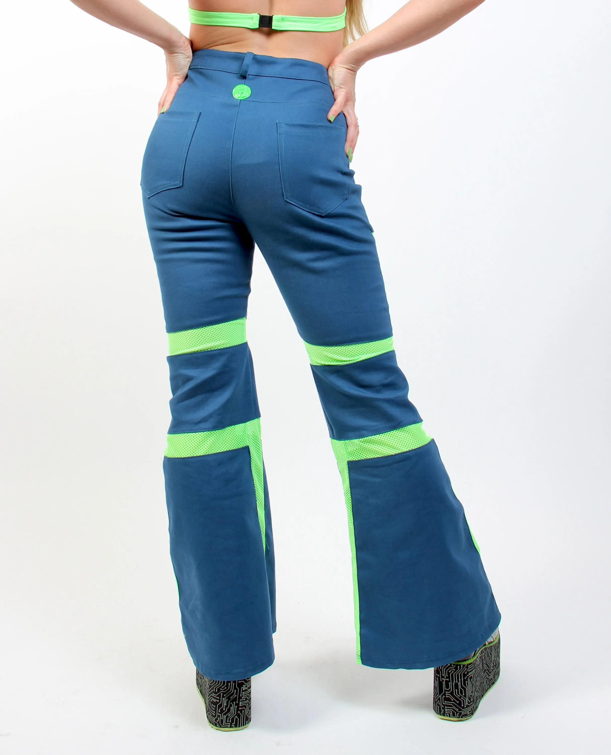 PROTECTION FLARES DENIM / GREEN AT