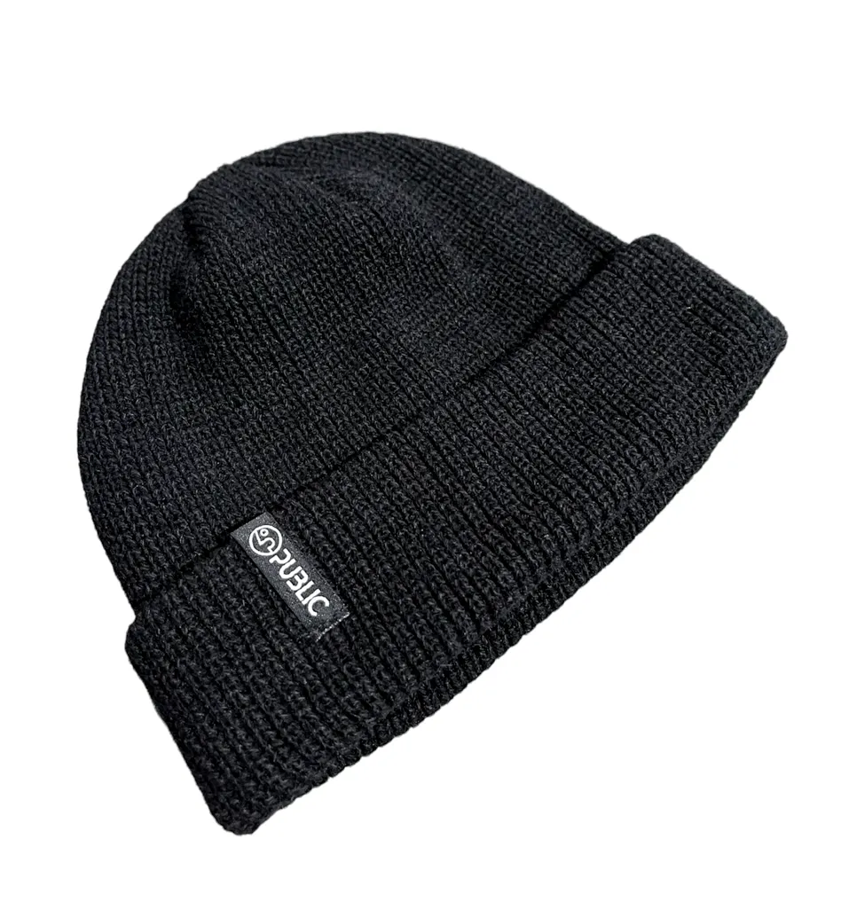 Public Snowboards Clamp Beanie - Black