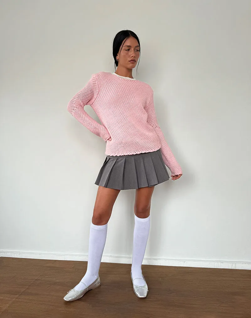 Ranvir Knitted Jumper in Baby Pink