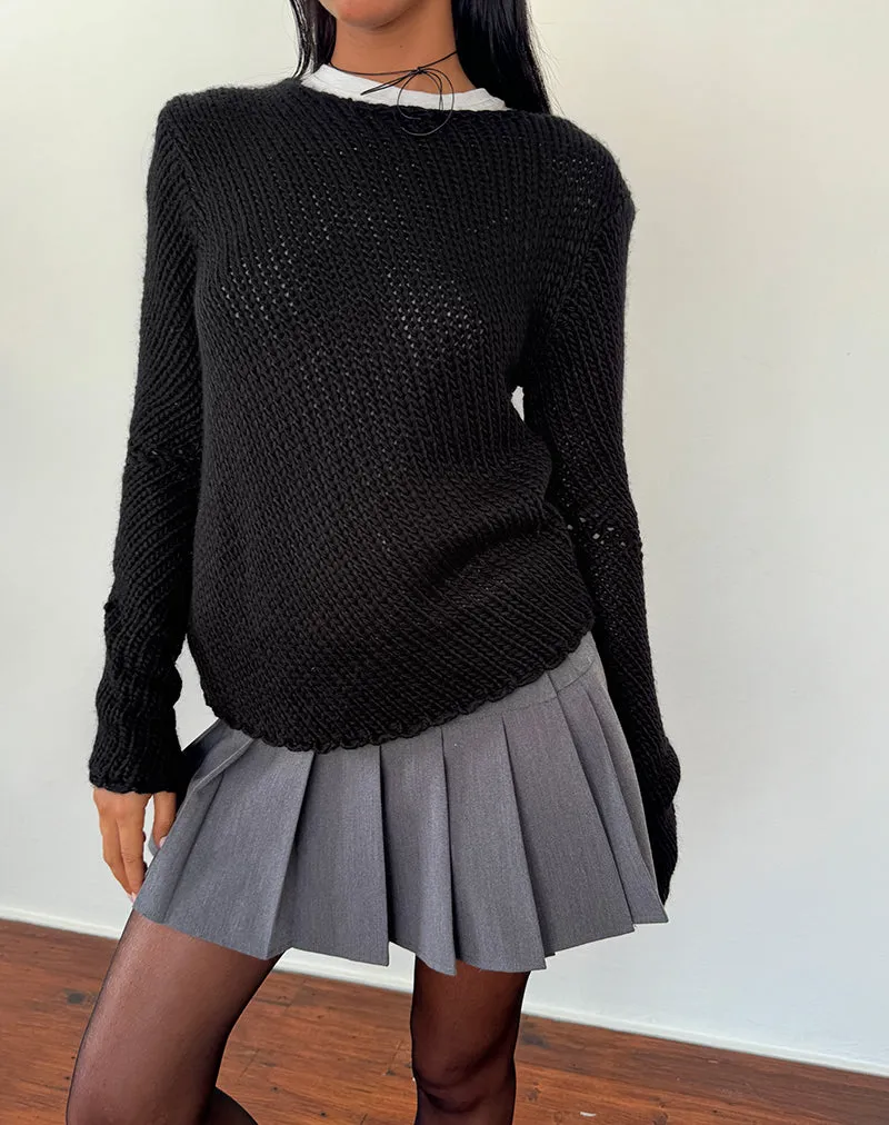 Ranvir Knitted Jumper in Black