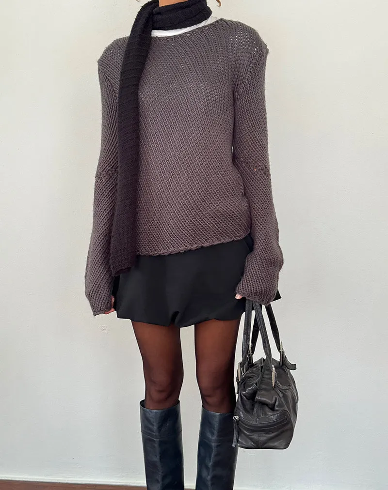 Ranvir Knitted Jumper in Charcoal