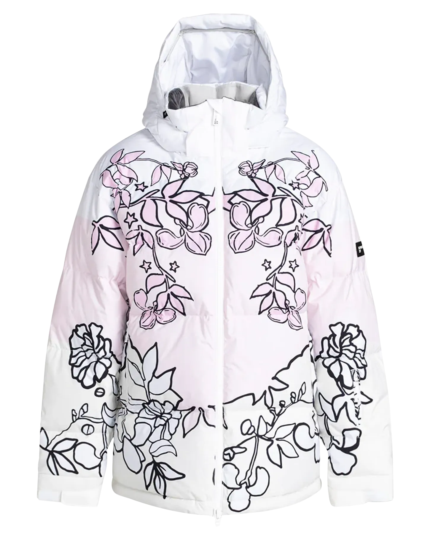 Roxy X Rowley Women's Technical Puffer Snow Jacket - Bright White / Laurel Floral