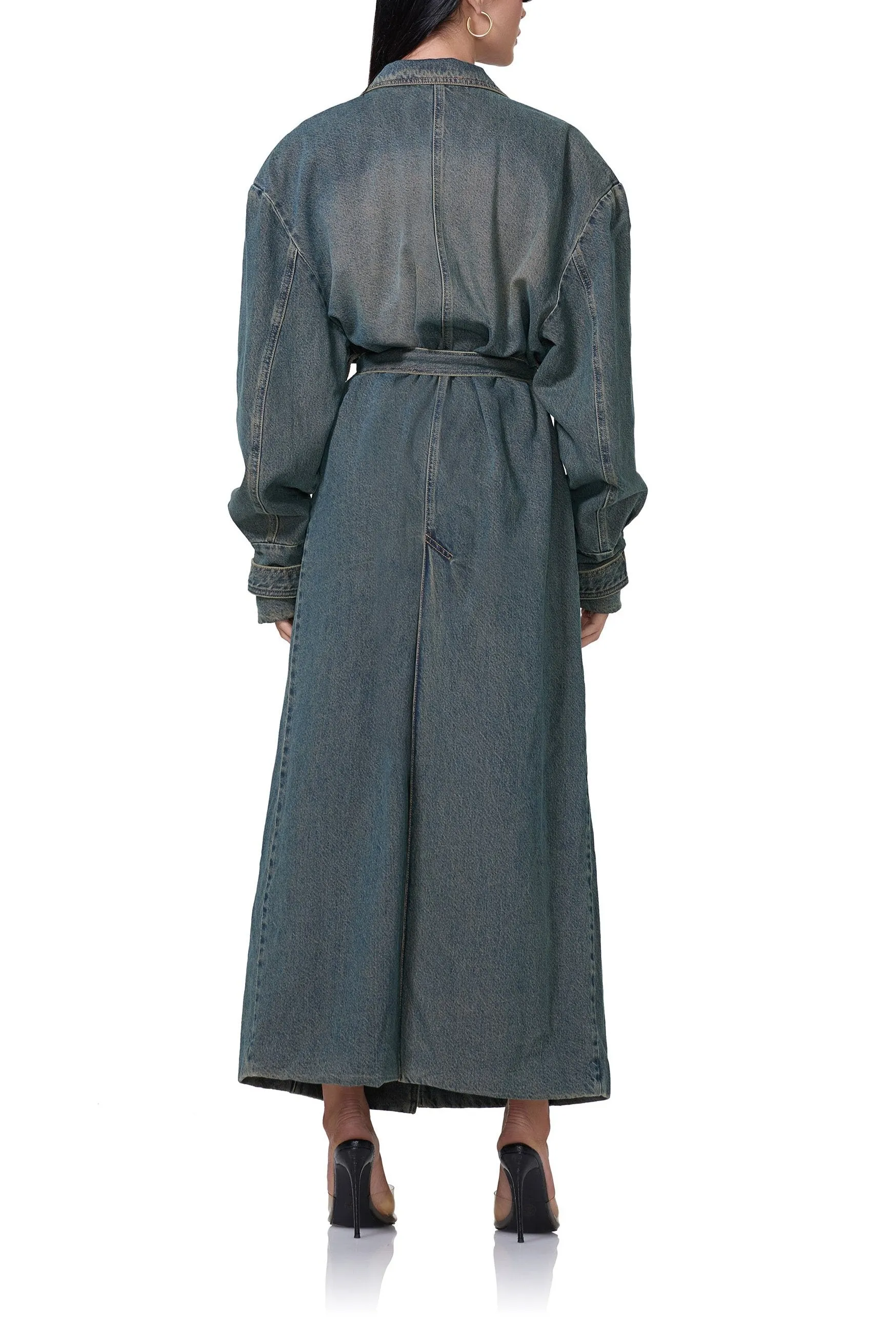 Saint Barrel Sleeve Trench Coat - Tinted Grunge Wash