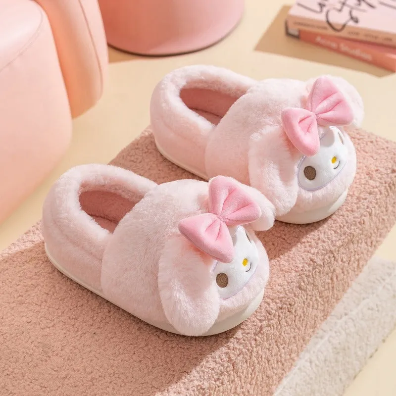 Sanrio Slippers, Melody Jade Gui Dog, HelloKitty, Kuromi Cotton Slippers, Cotton Shoes for Home Warmth, Autumn and Winter Women