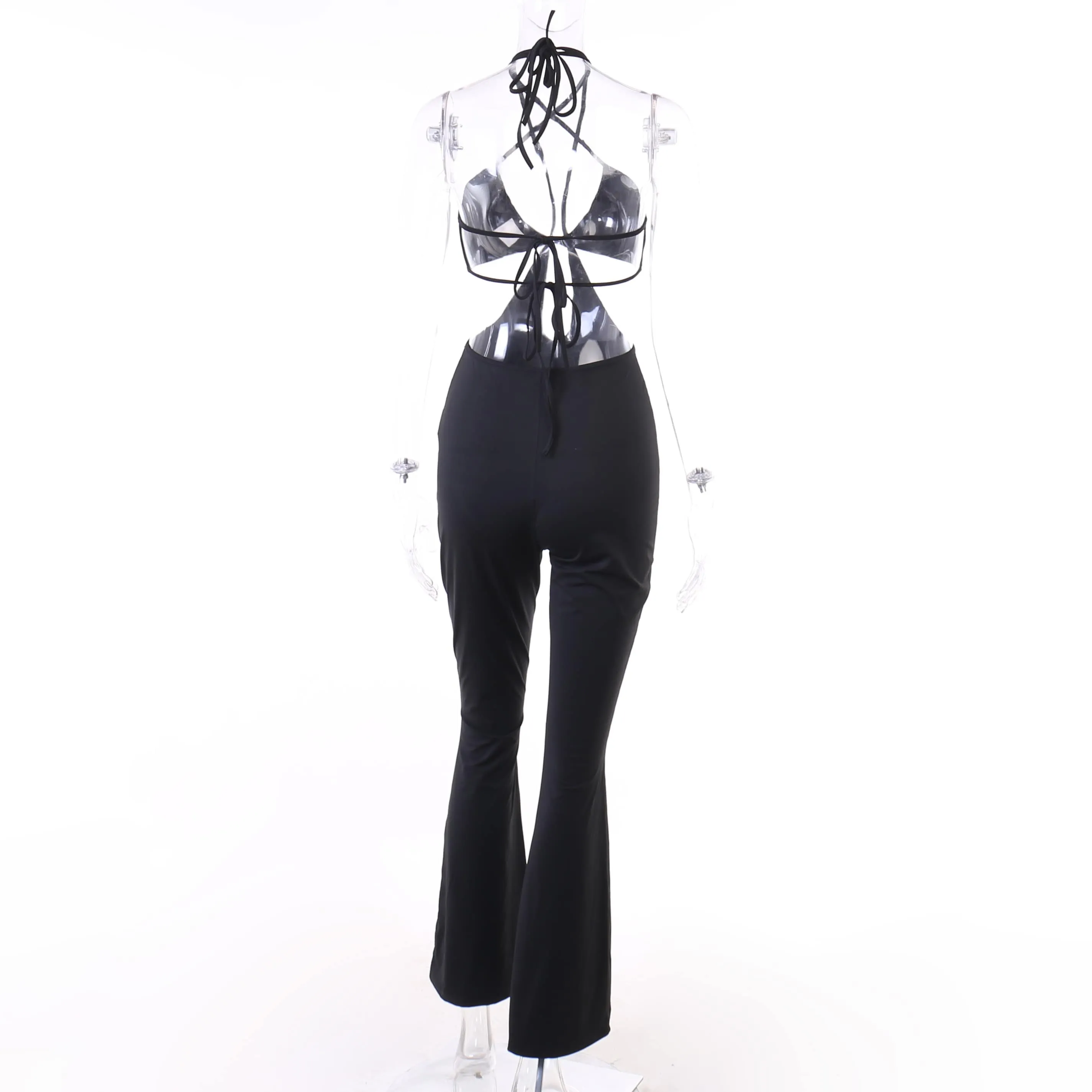 Sexy Flare Pant & Halter Neck Top Set