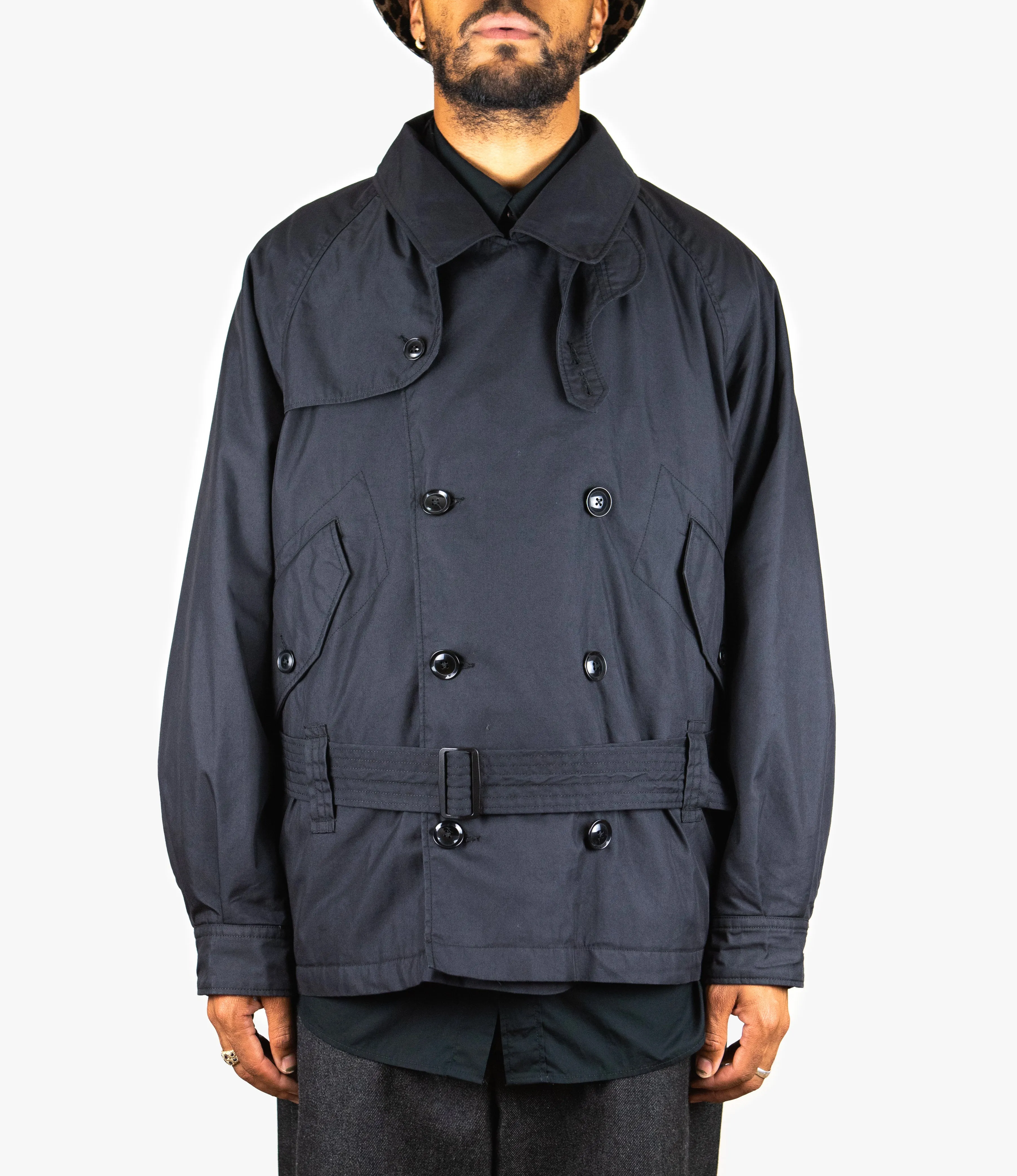 Short Trench Jacket – Black Nyco Twill