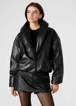 Steve Madden Evy Vegan Leather Puffer Jacket - MD