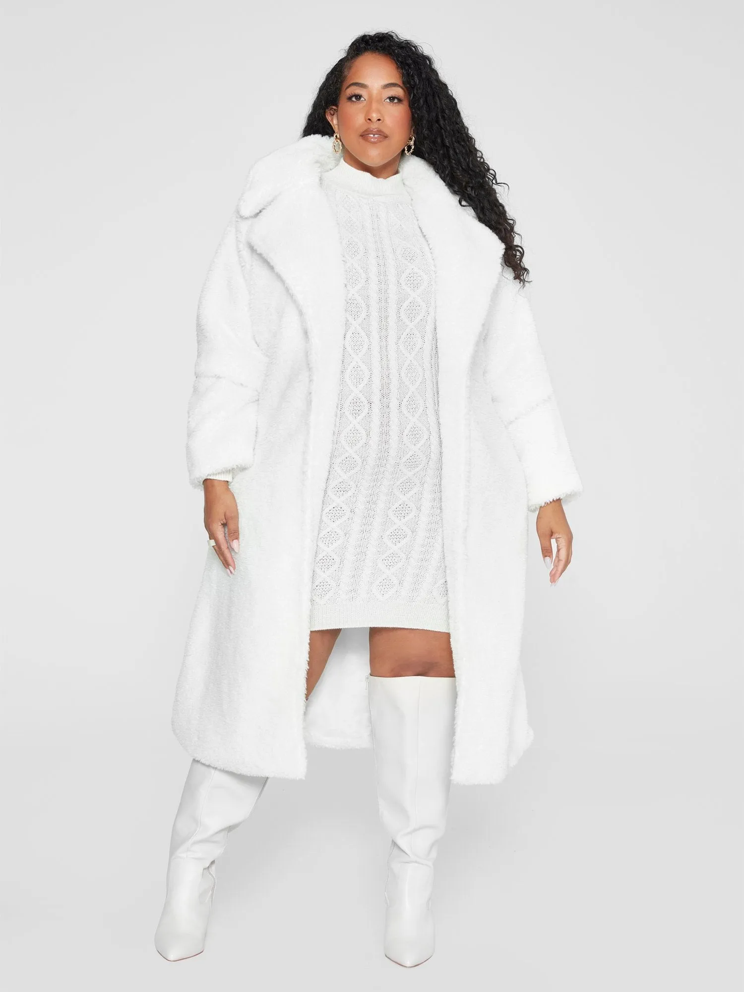 Tahirah Faux Fur Belted Coat