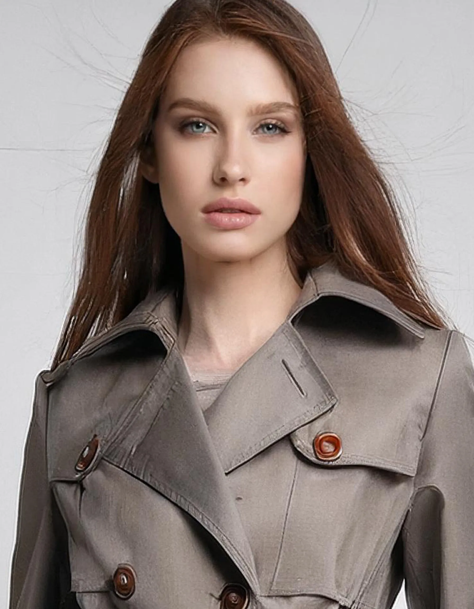 Taupe Slim Fit Trench Coats