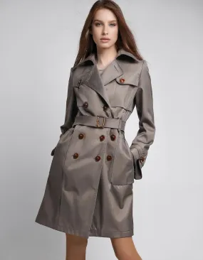 Taupe Slim Fit Trench Coats