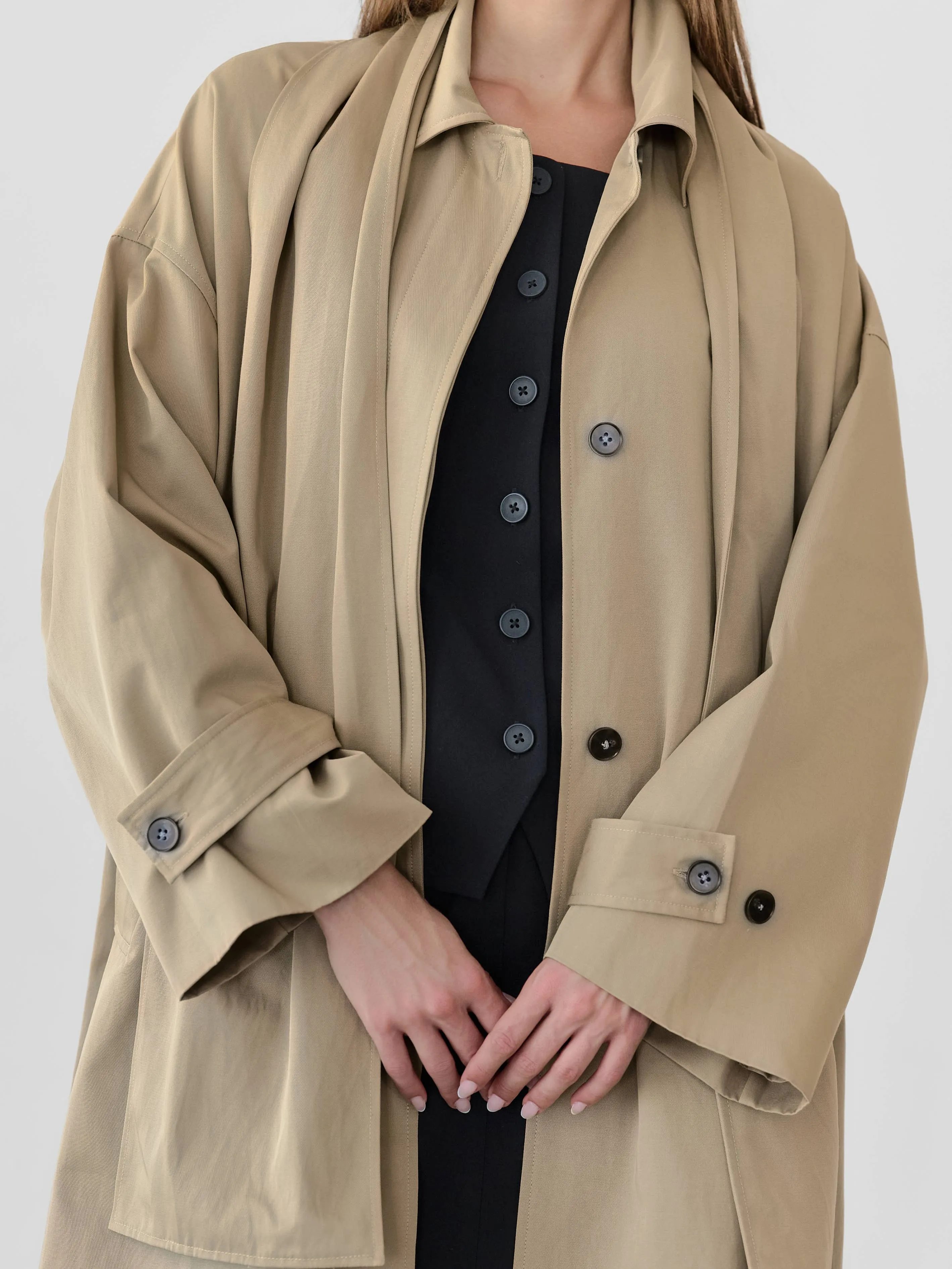 The Cove Coat | Versatile Attachable-Scarf Coat