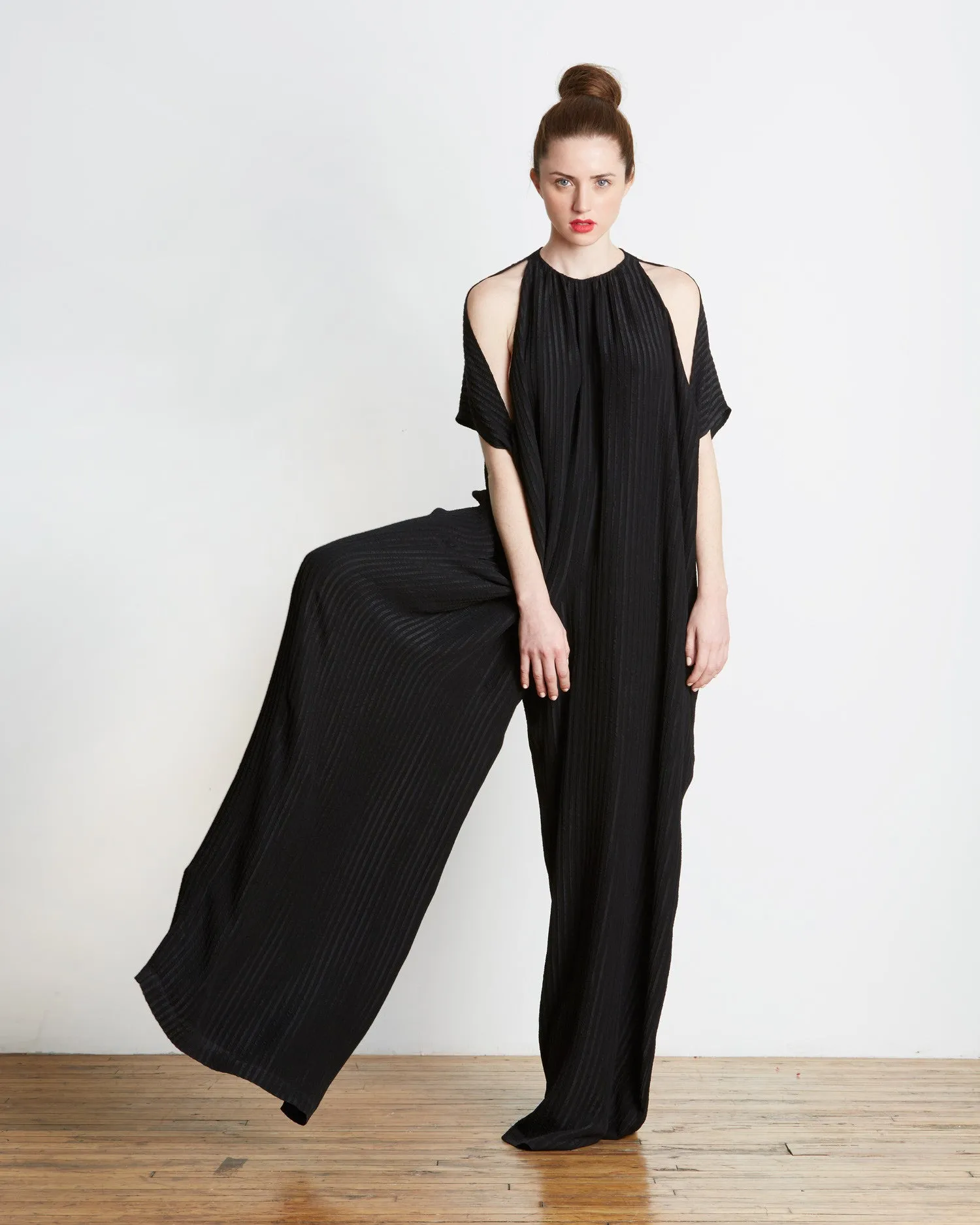 TOME Oversized Matelasse Jumpsuit | Black - FINAL SALE