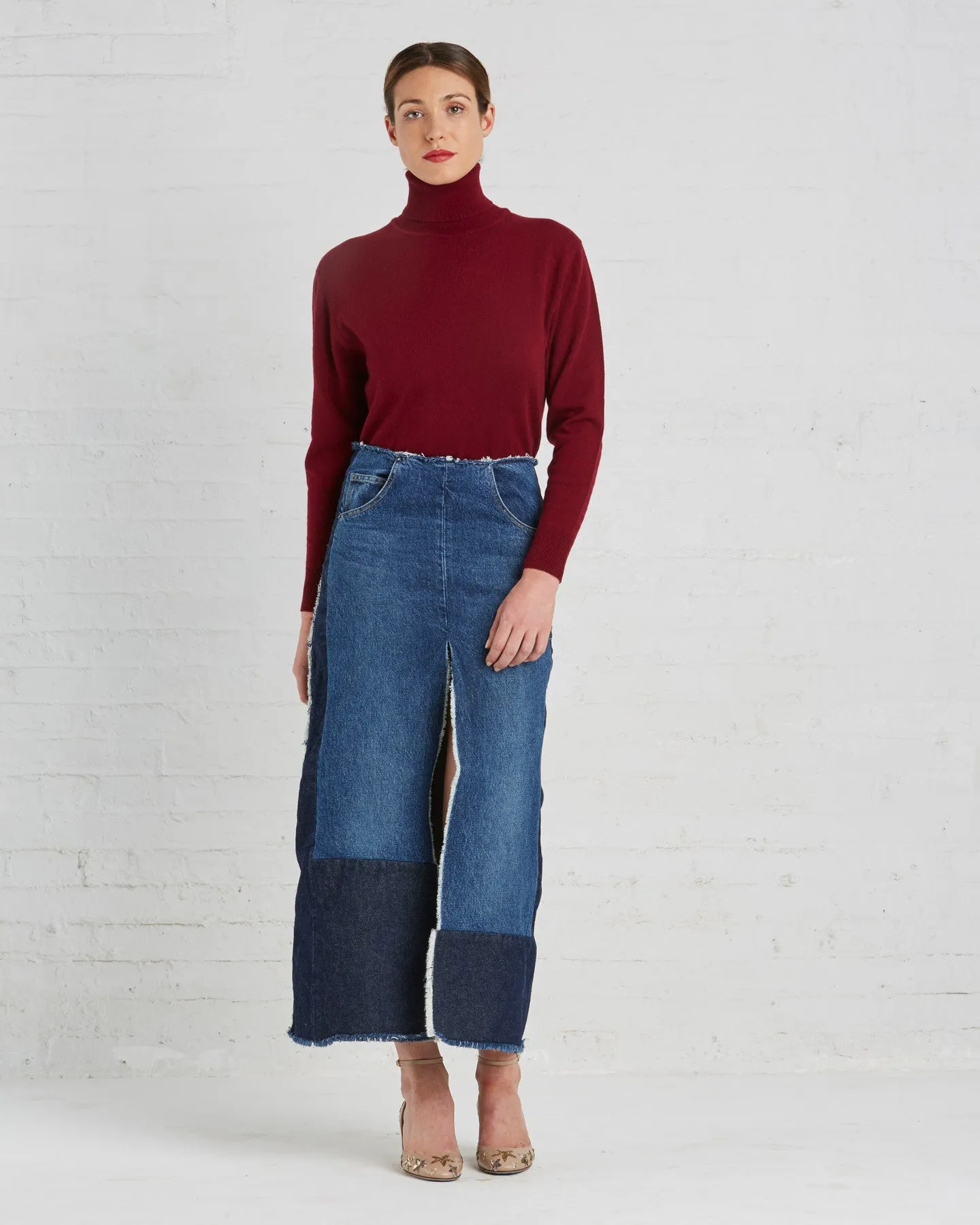 TOME Recycled Denim Front Slit Pencil Skirt - FINAL SALE