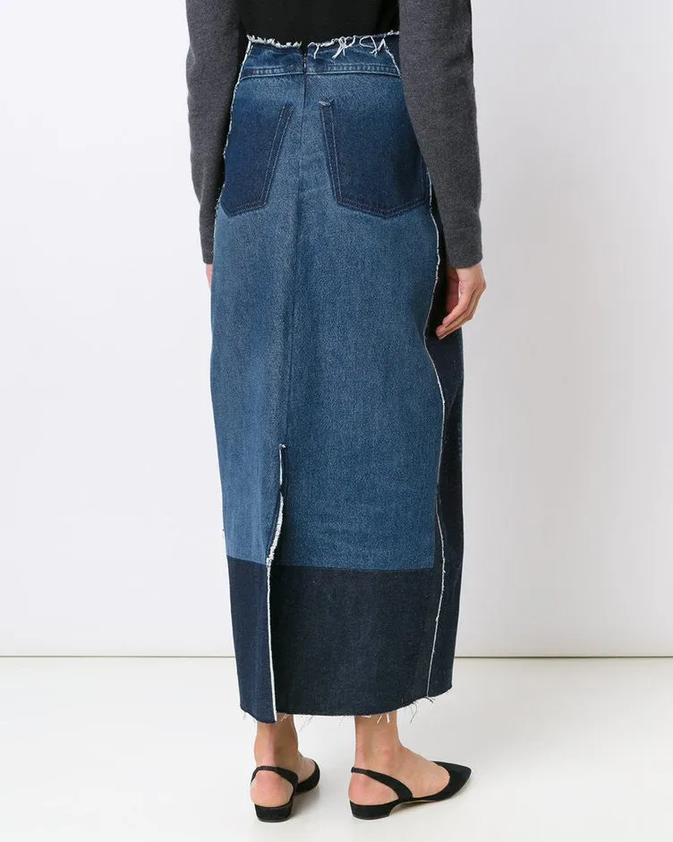 TOME Recycled Denim Front Slit Pencil Skirt - FINAL SALE